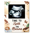 Baby Sonogram Picture Frame - Coffee Baby Shower Sign Time to Spill the Beans Ultrasound Photos Frames Pregnancy Announcement Keepsake Gifts Gender Reveal Decorations for Expecting Parents