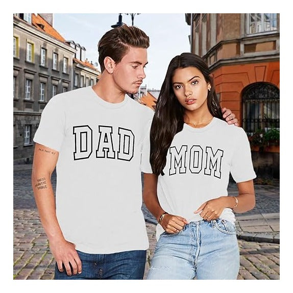 Mom Shirt Dad Shirt Mom Dad Parents Shirts Pregnancy Announcement Tshirts Matching Outfits Couple T-Shirts
