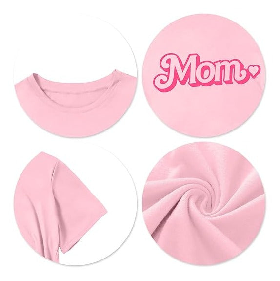 Dad Shirt Mom Shirts Pink Birthday Girl Matching Family Tshirts Cute Girls Boys Birthday Party Casual Tee Tops