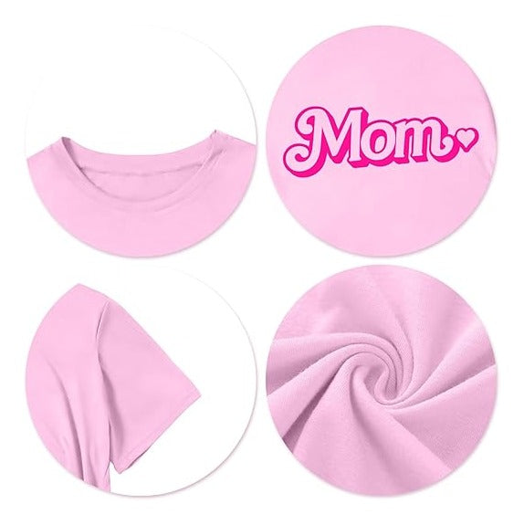 Dad Shirt Mom Shirts Pink Birthday Girl Matching Family Tshirts Cute Girls Boys Birthday Party Casual Tee Tops