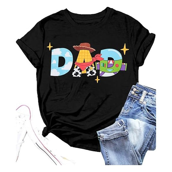 Toy Dad Shirt Toys Mom T-Shirts Funny Mama and Dada Shirts Matching Birthday Top Family Vacation Cartoon Tee