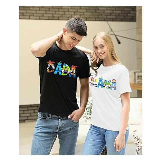 Toy Dad Shirt Toys Mom T-Shirts Funny Mama and Dada Shirts Matching Birthday Top Family Vacation Cartoon Tee