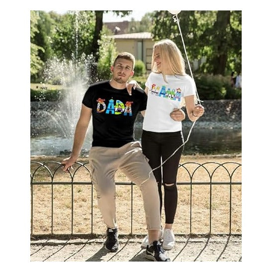 Toy Dad Shirt Toys Mom T-Shirts Funny Mama and Dada Shirts Matching Birthday Top Family Vacation Cartoon Tee