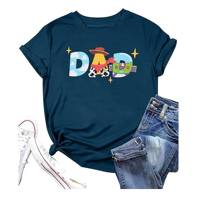 Toy Dad Shirt Toys Mom T-Shirts Funny Mama and Dada Shirts Matching Birthday Top Family Vacation Cartoon Tee