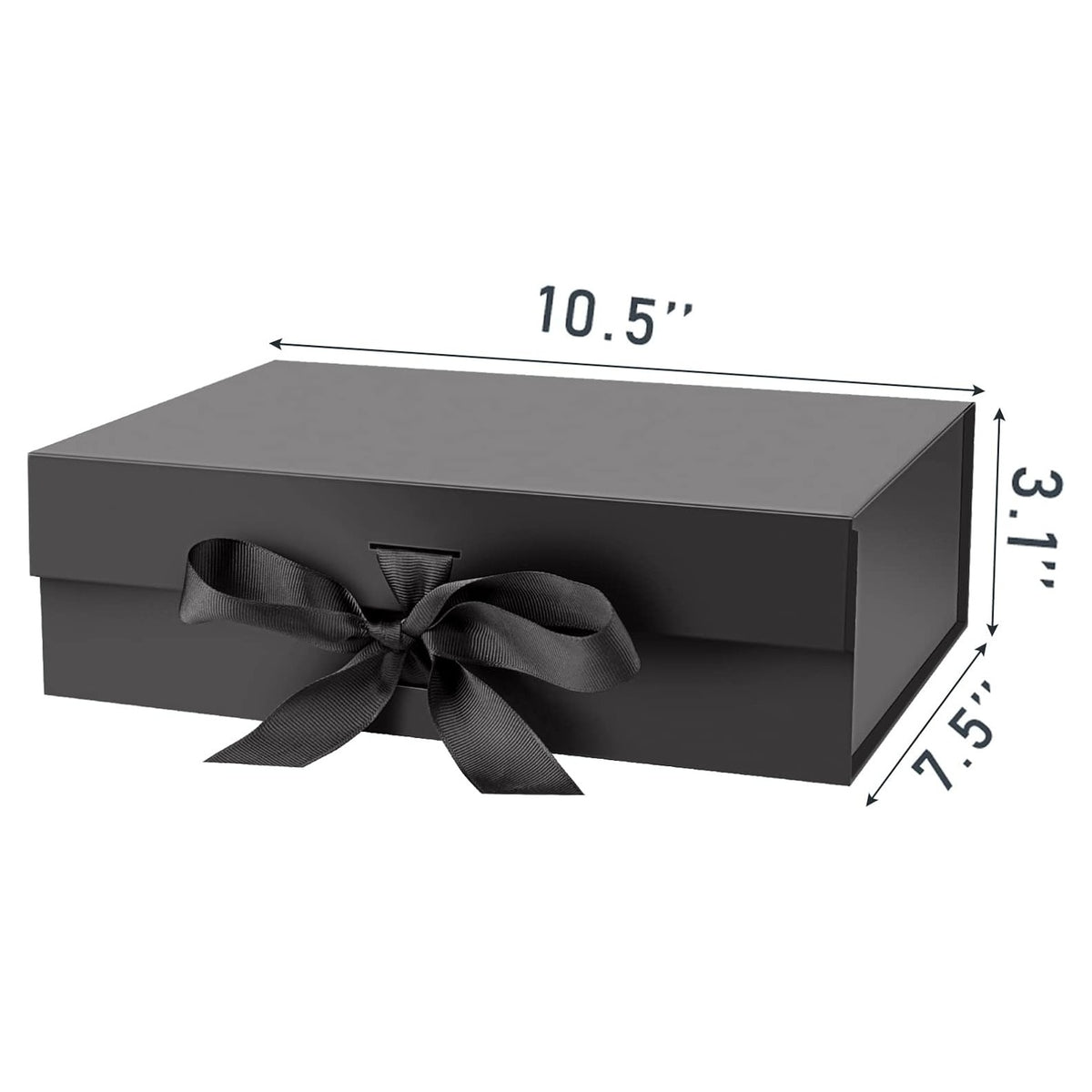 Gift Box with Lid for Presents 10.5x7.5x3.1 Inches with Ribbon and Magnetic Closure