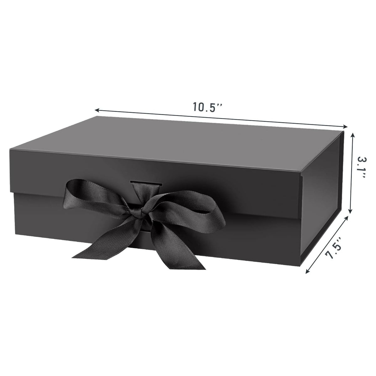 Gift Box with Lid for Presents 10.5x7.5x3.1 Inches with Ribbon and Magnetic Closure