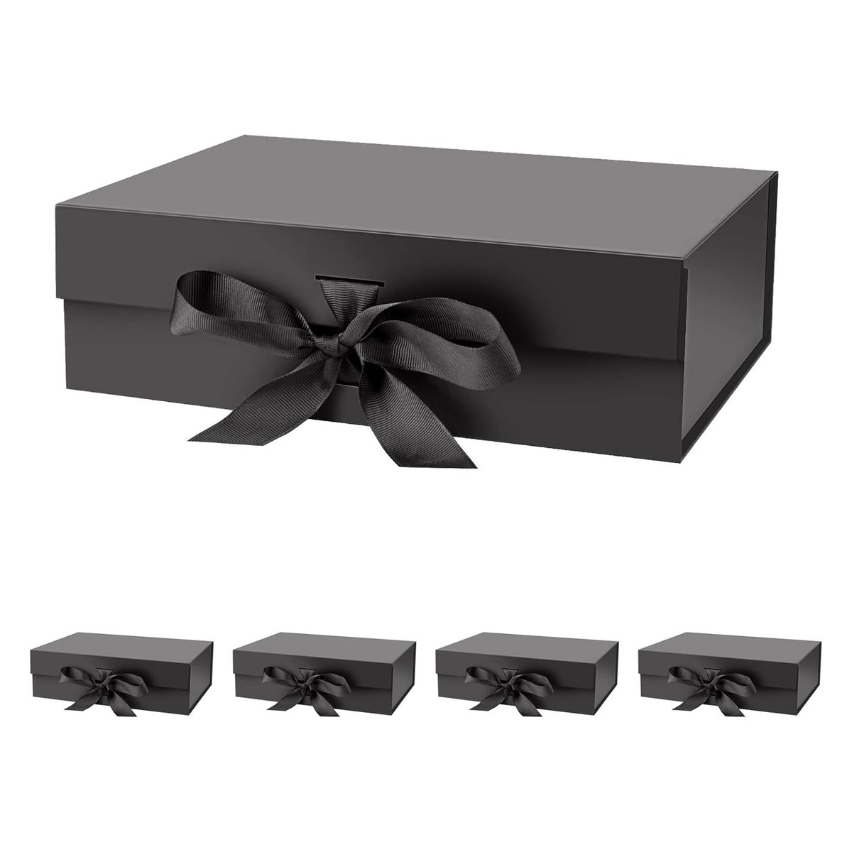 Gift Box with Lid for Presents 10.5x7.5x3.1 Inches with Ribbon and Magnetic Closure
