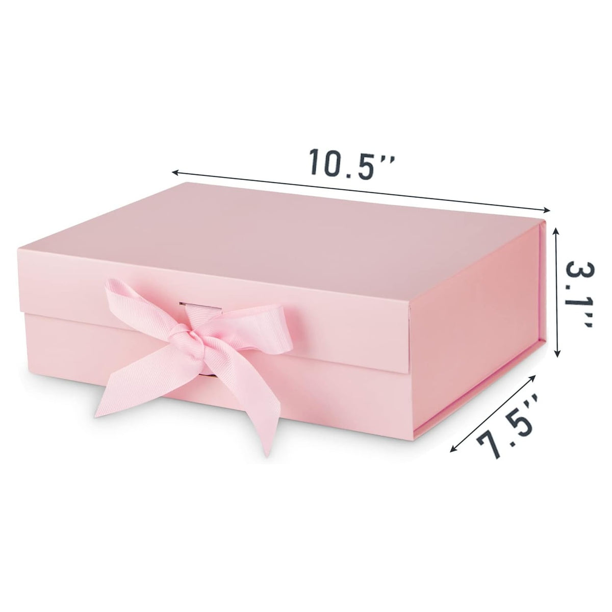 Gift Box with Lid for Presents 10.5x7.5x3.1 Inches with Ribbon and Magnetic Closure