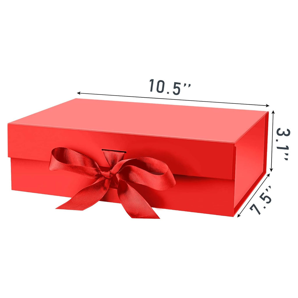 Gift Box with Lid for Presents 10.5x7.5x3.1 Inches with Ribbon and Magnetic Closure (Copy)