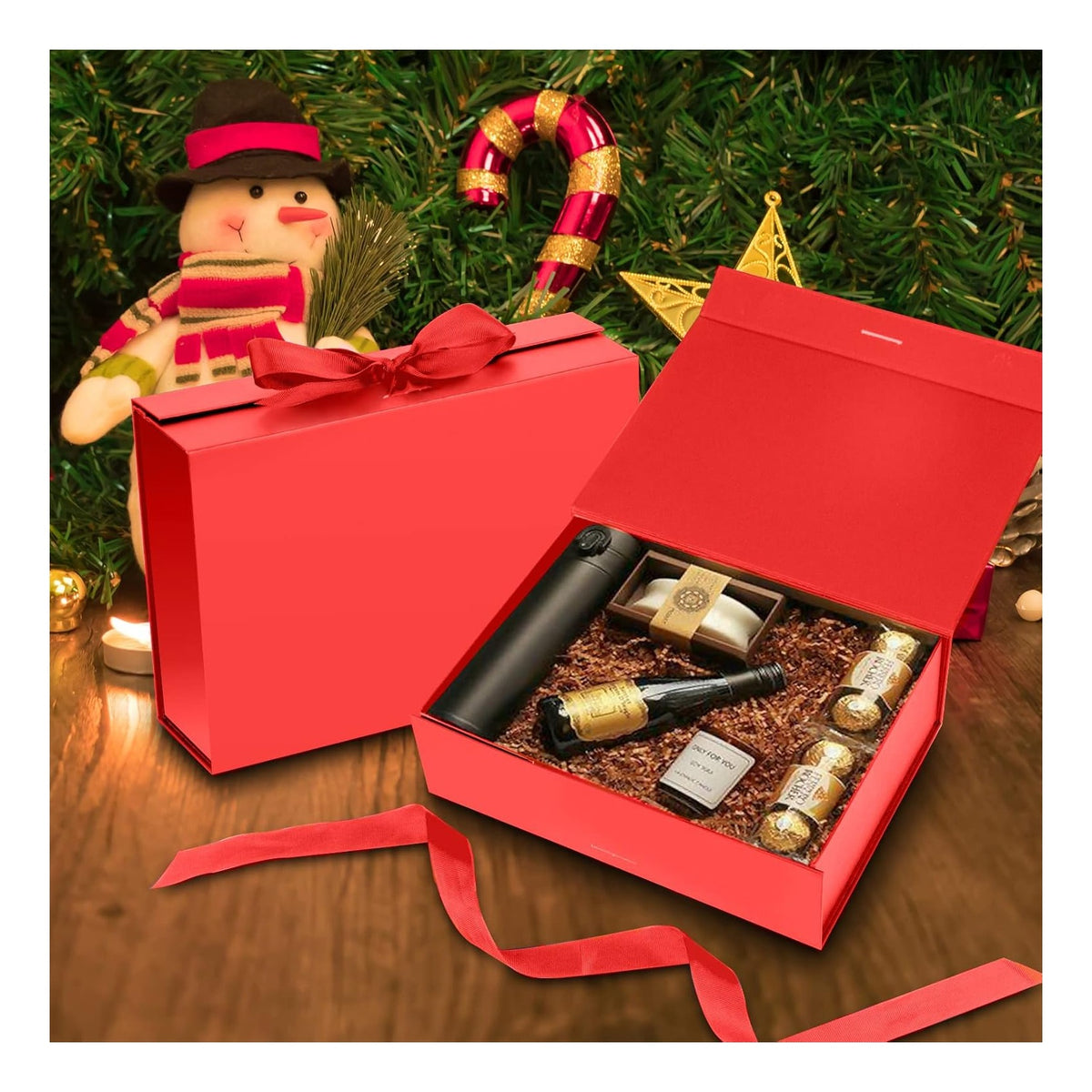 Gift Box with Lid for Presents 10.5x7.5x3.1 Inches with Ribbon and Magnetic Closure (Copy)