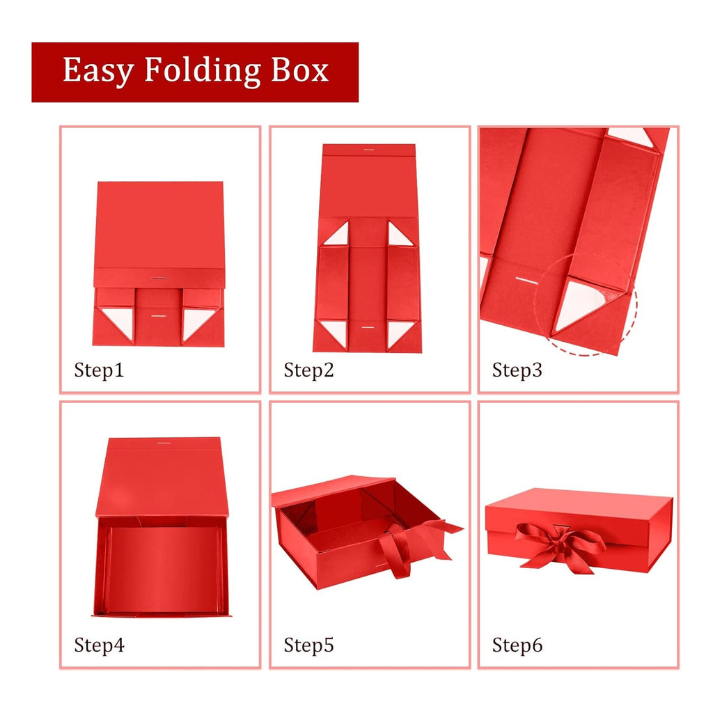 Gift Box with Lid for Presents 10.5x7.5x3.1 Inches with Ribbon and Magnetic Closure (Copy)