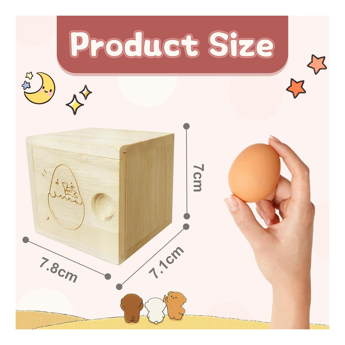 Egg Baby Announcement Reveal Ideas, Surprise Pregnancy Announcement Wood Box for Grandparents Husband Parents Friends, Baby Fun Gifts Box Idea