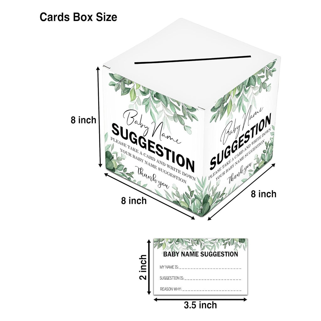 Name Suggestion Tickets For Baby Shower, Little Bear Balloon Themed Baby Shower Card Box and Advice Cards, Party Games Decorations Supplies, 1 Name Suggestion Card Collection Box & 50 Cards