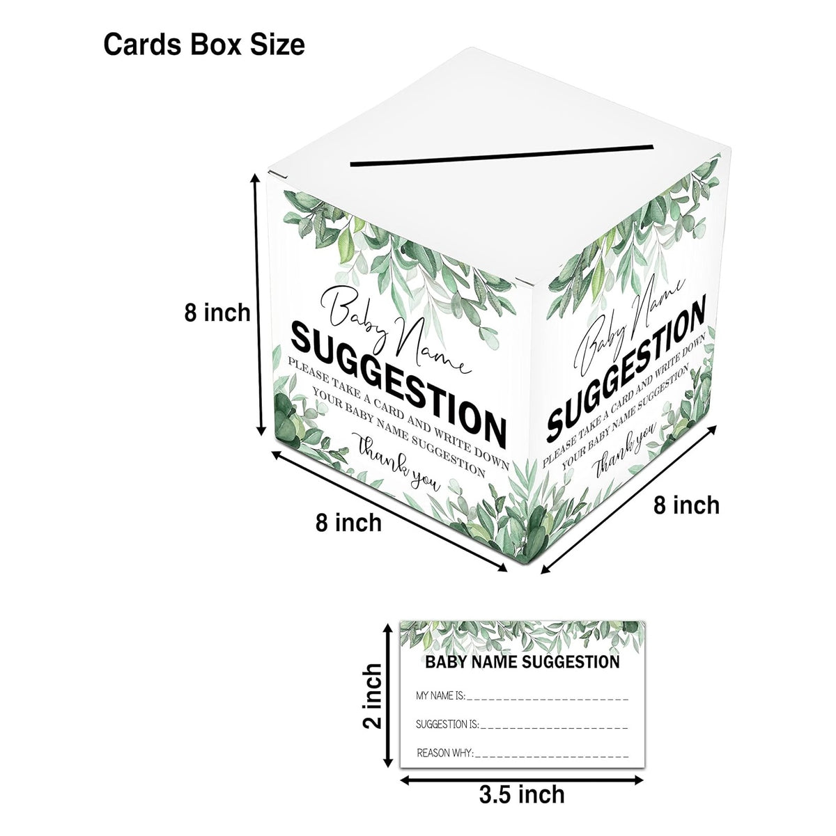 Name Suggestion Tickets For Baby Shower, Little Bear Balloon Themed Baby Shower Card Box and Advice Cards, Party Games Decorations Supplies, 1 Name Suggestion Card Collection Box & 50 Cards