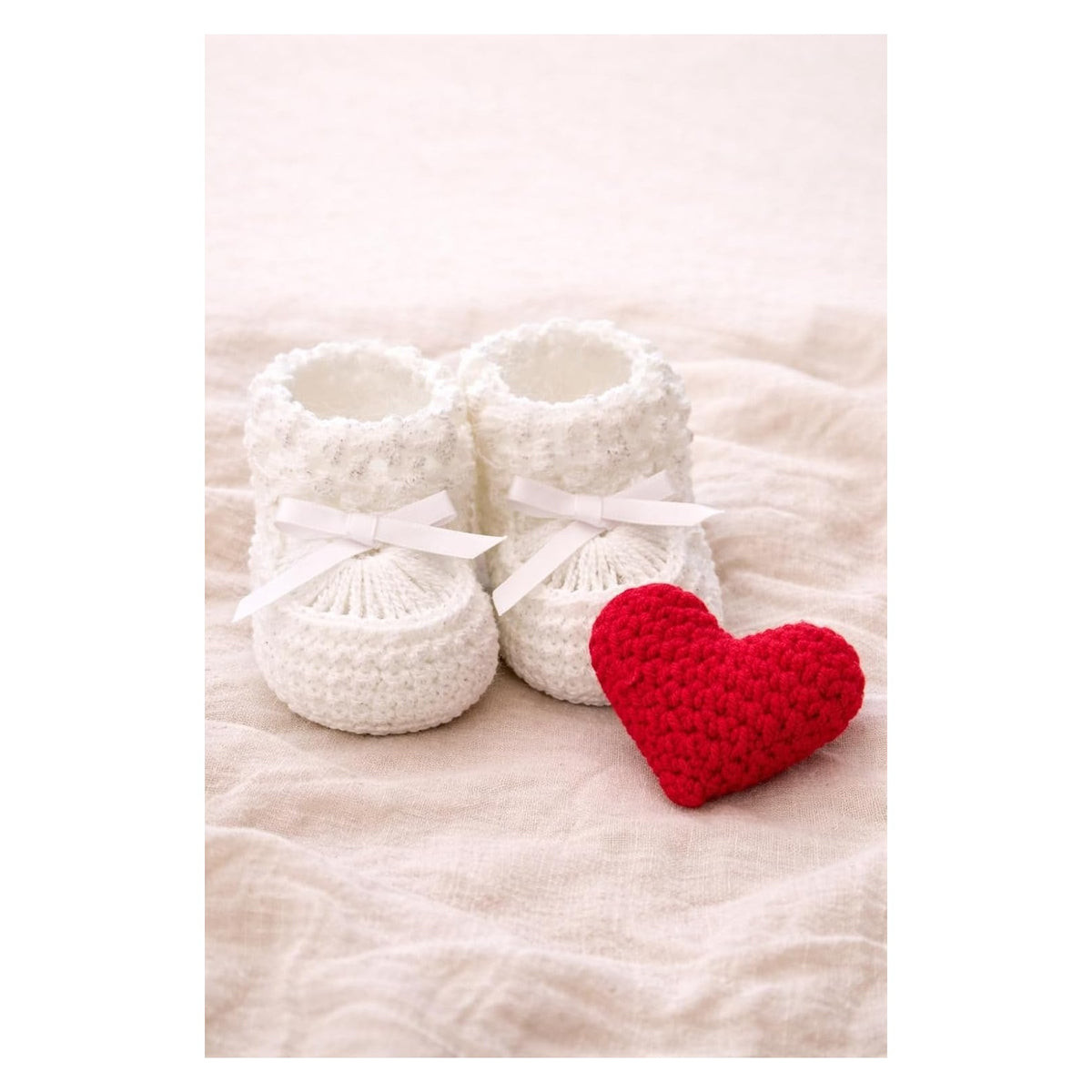 Pregnancy Announcement Gift Box | Crochet Baby Booties & Heart | Grandparents Reveal | Baby Reveal Gift | We’re Having a Baby