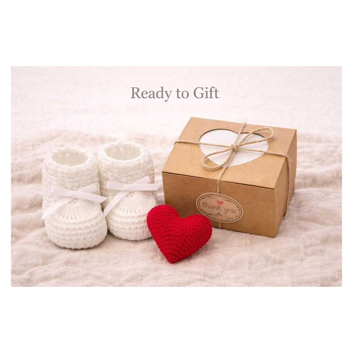 Pregnancy Announcement Gift Box | Crochet Baby Booties & Heart | Grandparents Reveal | Baby Reveal Gift | We’re Having a Baby