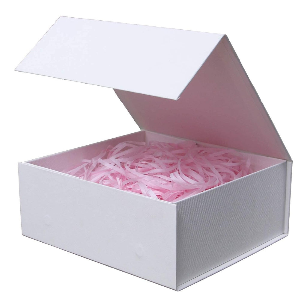 White Gift Box with Lids,9.7x7.2x3.3 Inch Gift Boxes for Presents,Magnetic Closure boxes for Wedding,Birthday,Graduation Packaging