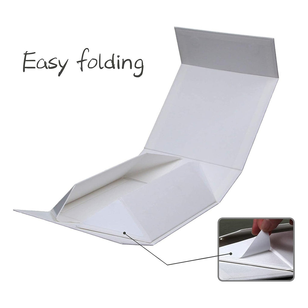 White Gift Box with Lids,9.7x7.2x3.3 Inch Gift Boxes for Presents,Magnetic Closure boxes for Wedding,Birthday,Graduation Packaging