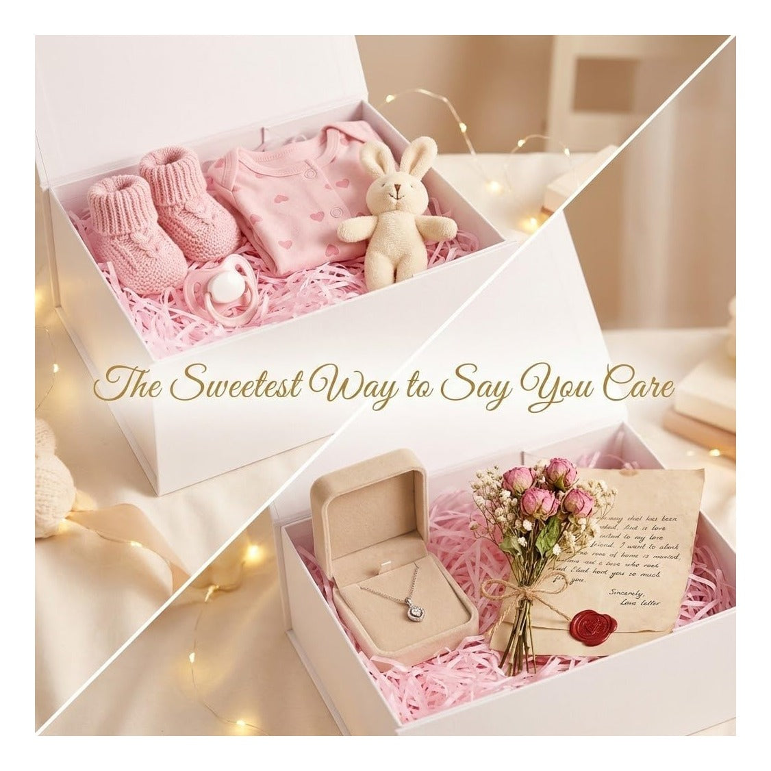 White Gift Box with Lids,9.7x7.2x3.3 Inch Gift Boxes for Presents,Magnetic Closure boxes for Wedding,Birthday,Graduation Packaging