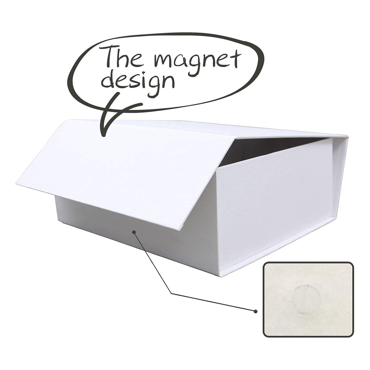 White Gift Box with Lids,9.7x7.2x3.3 Inch Gift Boxes for Presents,Magnetic Closure boxes for Wedding,Birthday,Graduation Packaging