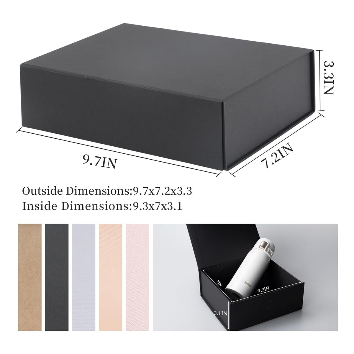Empty gift box Small Black 9.7x7.2x3.3 Inch Gift Boxes with Lid Groomsmen Graduation decorative boxes with lids Halloween,Christmas,Valentine's Day,gifts for women