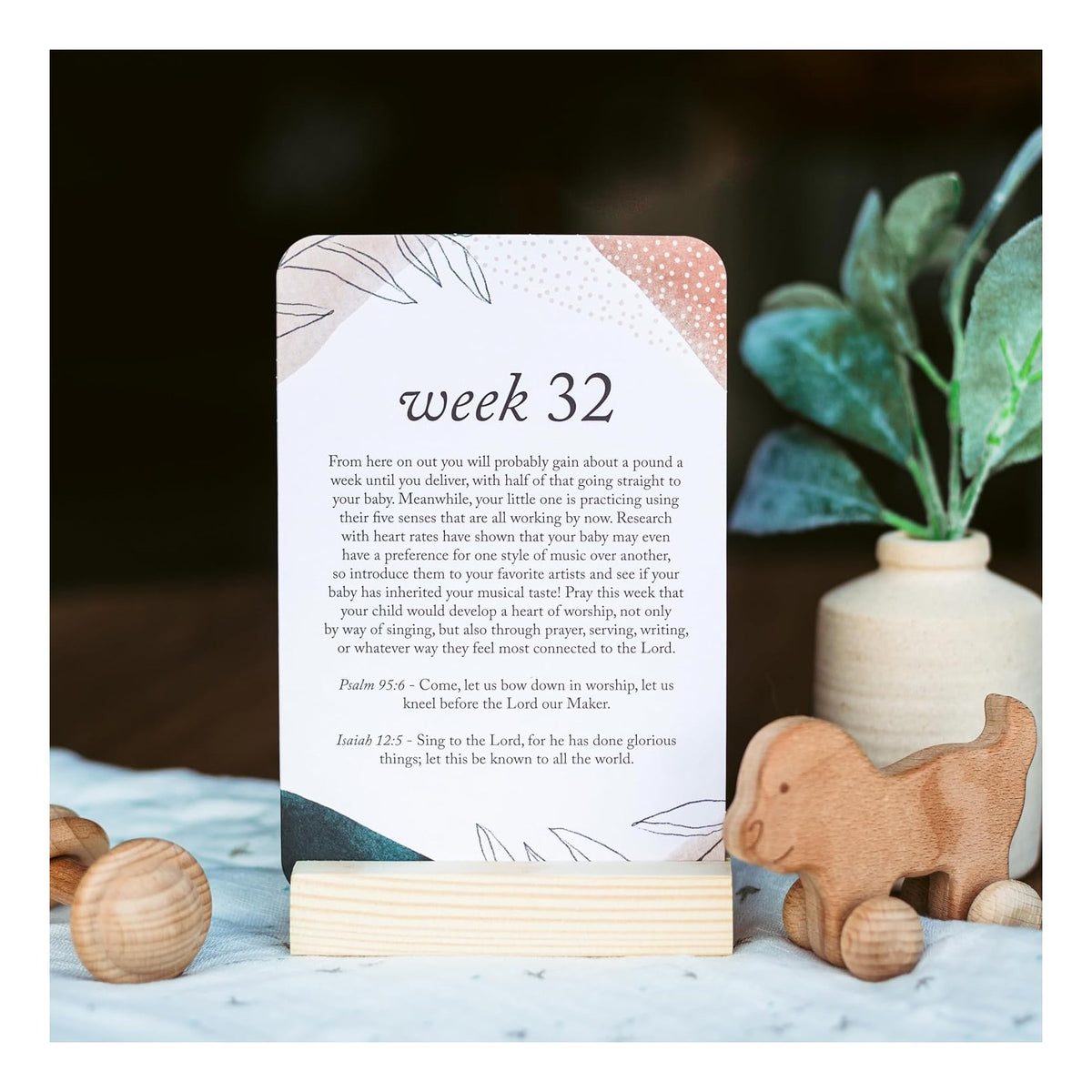 20 Pregnancy Prayer Cards – Warm Weekly Prayer, Bible Verse Pregnancy Affirmation Cards w/Stand - 42 Weeks Postpartum Gifts for New Mom