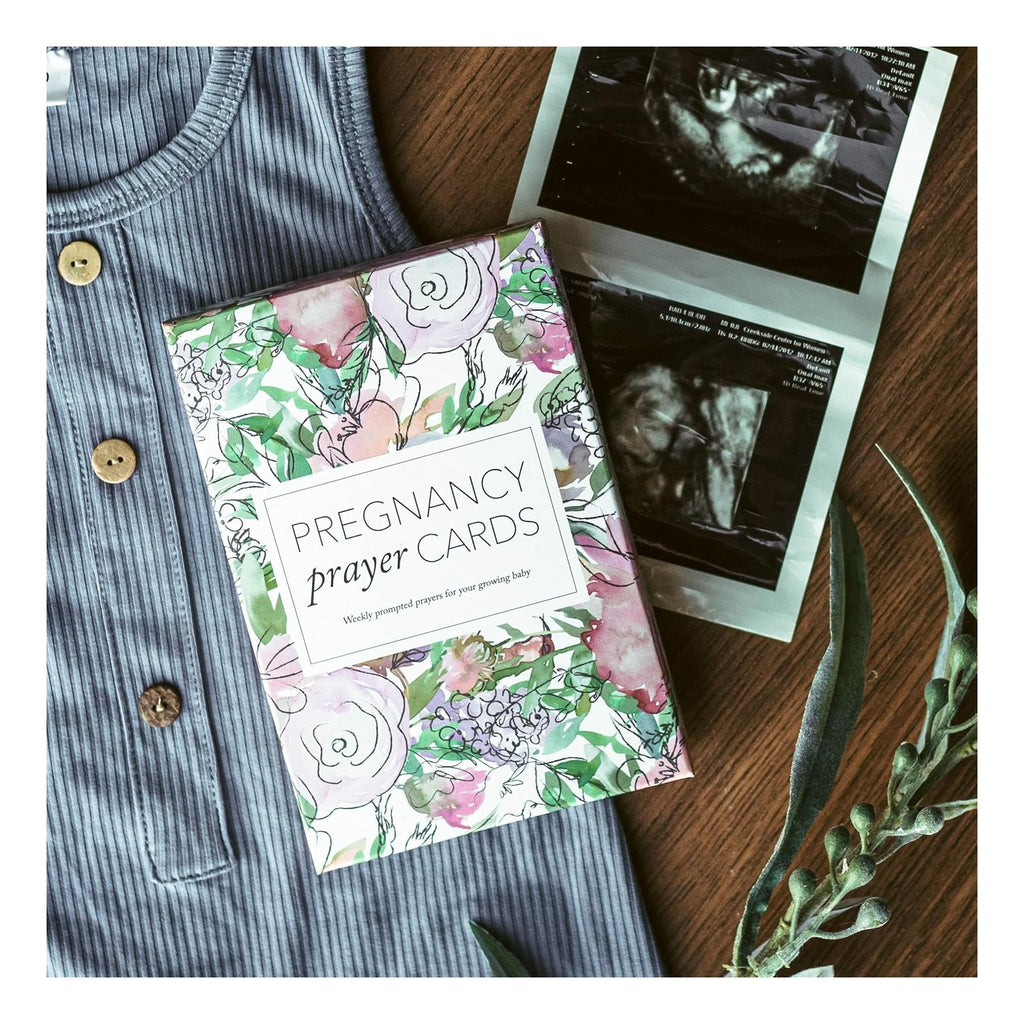 20 Pregnancy Prayer Cards – Warm Weekly Prayer, Bible Verse Pregnancy Affirmation Cards w/Stand - 42 Weeks Postpartum Gifts for New Mom