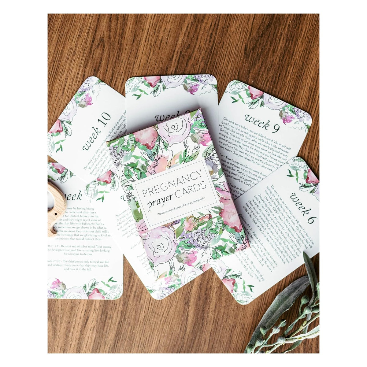 20 Pregnancy Prayer Cards – Warm Weekly Prayer, Bible Verse Pregnancy Affirmation Cards w/Stand - 42 Weeks Postpartum Gifts for New Mom