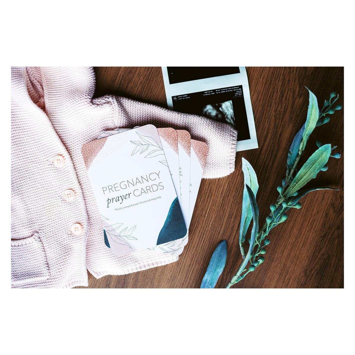 20 Pregnancy Prayer Cards – Warm Weekly Prayer, Bible Verse Pregnancy Affirmation Cards w/Stand - 42 Weeks Postpartum Gifts for New Mom )
