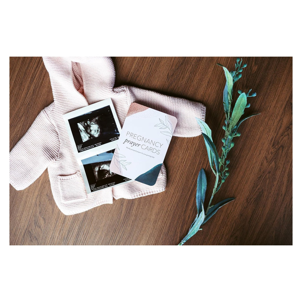 20 Pregnancy Prayer Cards – Warm Weekly Prayer, Bible Verse Pregnancy Affirmation Cards w/Stand - 42 Weeks Postpartum Gifts for New Mom )