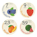 Bump Stickers - 40 Weekly Pregnancy Tracking Stickers – Week 5 to 40 + 4 Bonus – Pregnancy Photo Prop – Fruit 3.93 Inch