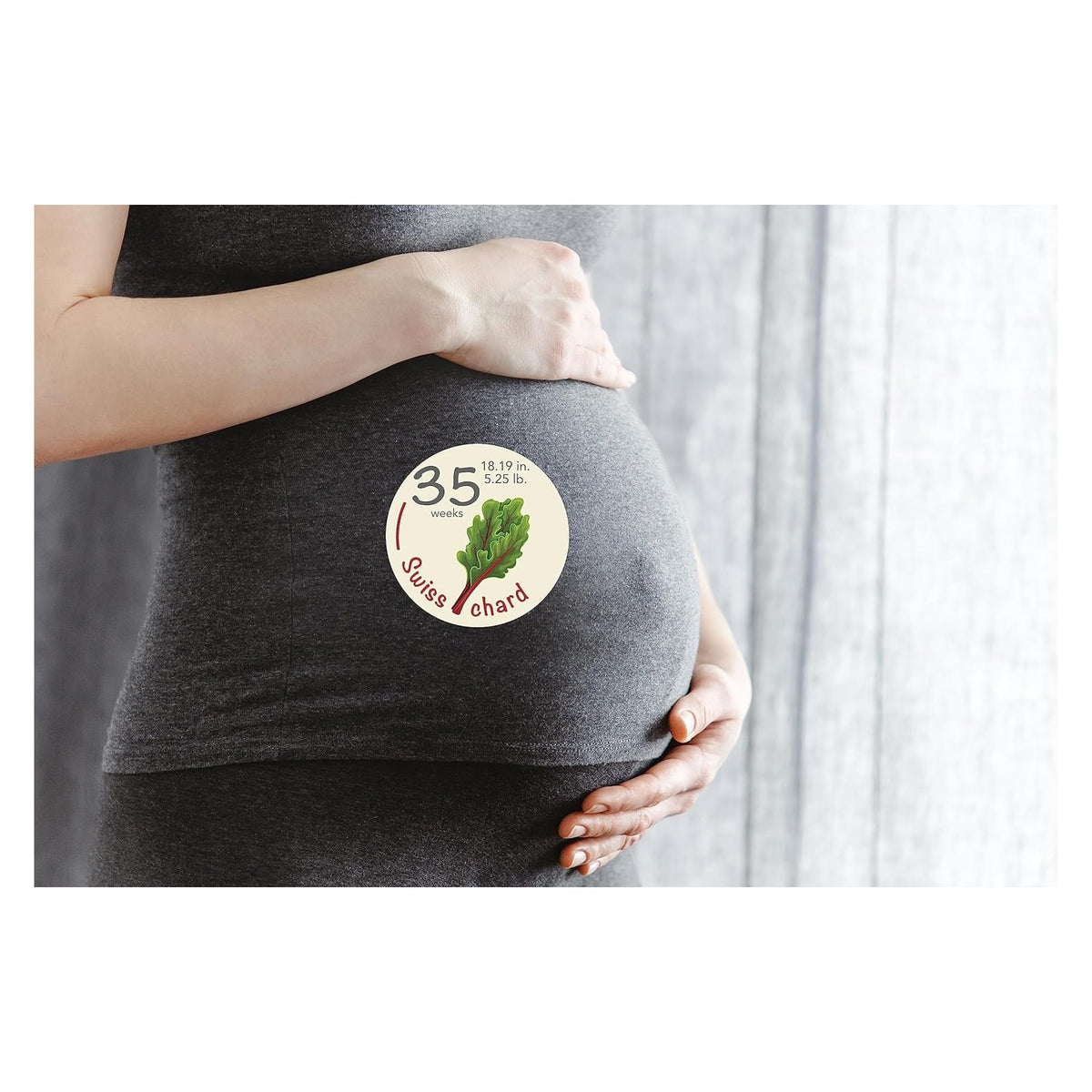 Bump Stickers - 40 Weekly Pregnancy Tracking Stickers – Week 5 to 40 + 4 Bonus – Pregnancy Photo Prop – Fruit 3.93 Inch