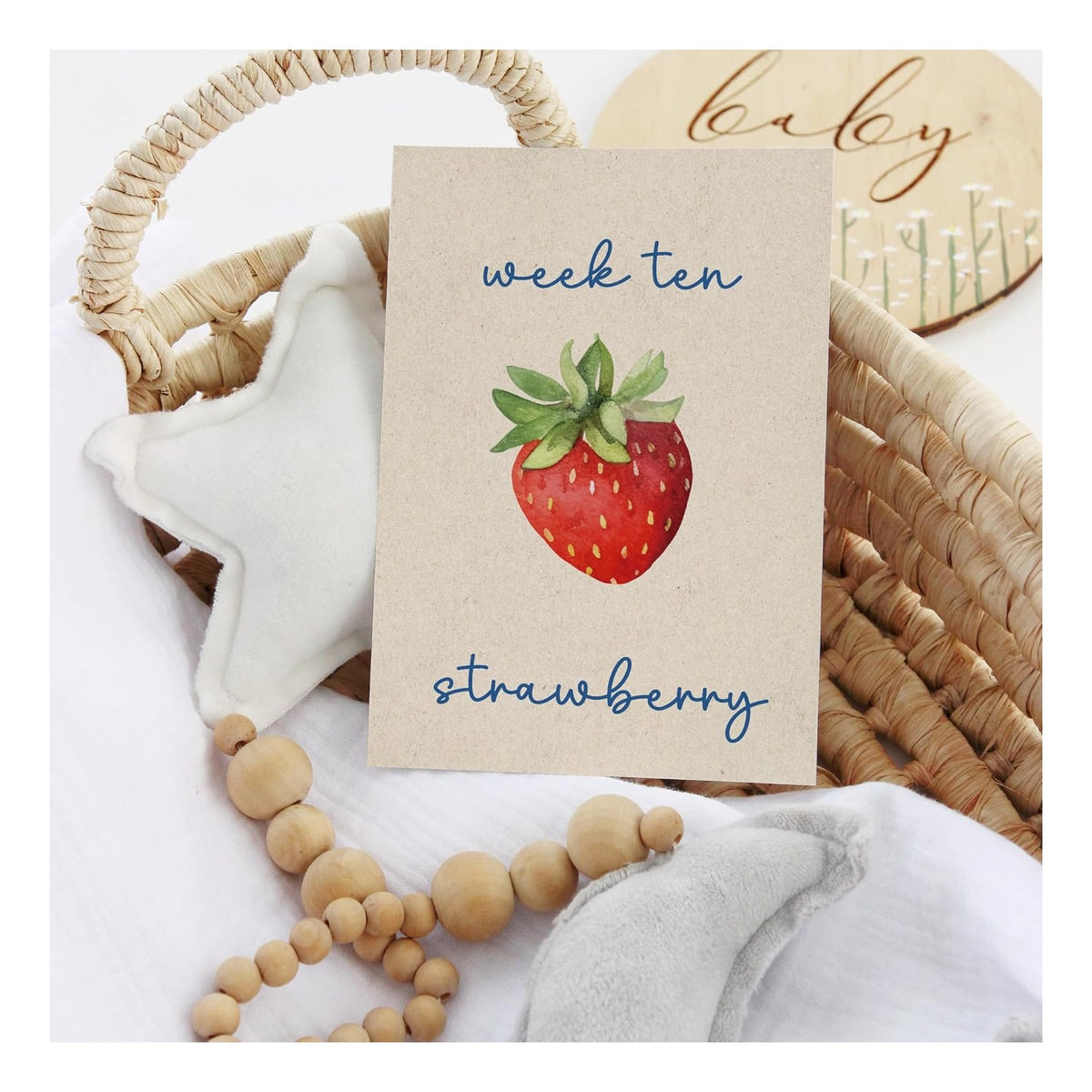 Locally Grown Baby Shower Decorations-36 Pcs Pregnancy Milestone Cards,Locally Grown Farmers Market Themed Party Decorations, Fruits And Vegetables To Track Baby Growth, Weekly Baby Size Cards For Pregnancy Announcement Photos