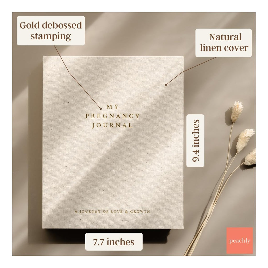 Pregnancy Journal - Linen Pregnancy Book to Capture Every Milestone - Pregnancy Must Haves - Baby Book Keepsake Pregnancy Journals For First Time Moms and Experienced Moms