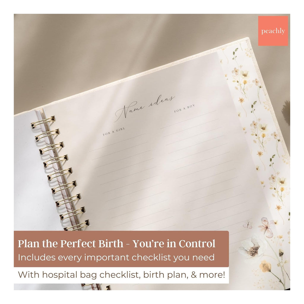 Pregnancy Journal - Linen Pregnancy Book to Capture Every Milestone - Pregnancy Must Haves - Baby Book Keepsake Pregnancy Journals For First Time Moms and Experienced Moms