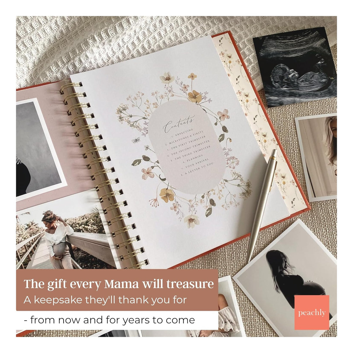 Pregnancy Journal - Linen Pregnancy Book to Capture Every Milestone - Pregnancy Must Haves - Baby Book Keepsake Pregnancy Journals For First Time Moms and Experienced Moms