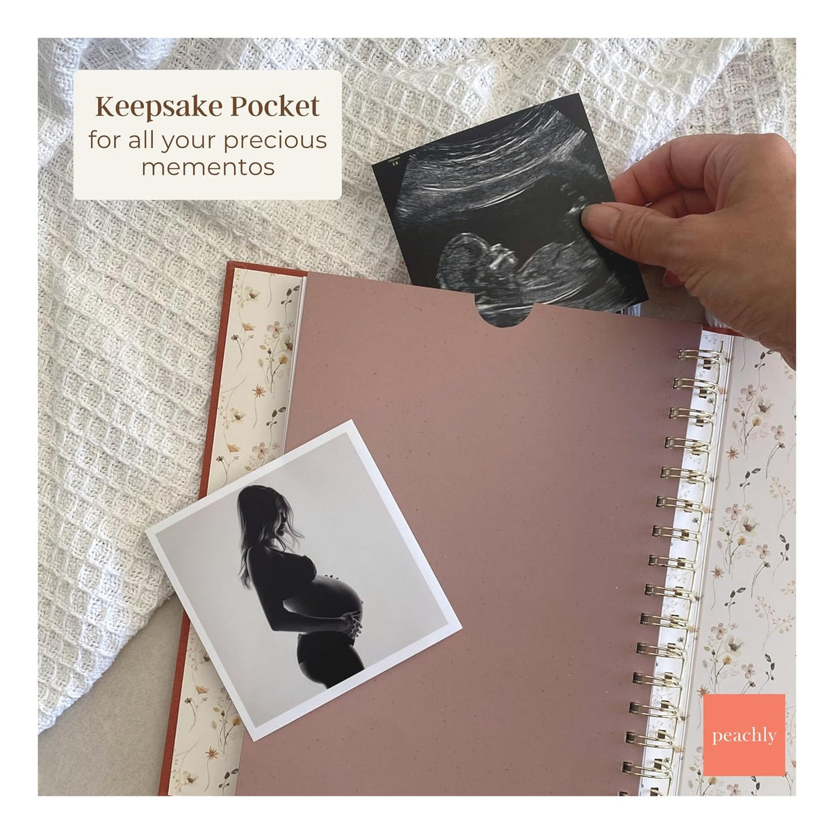 Pregnancy Journal - Linen Pregnancy Book to Capture Every Milestone - Pregnancy Must Haves - Baby Book Keepsake Pregnancy Journals For First Time Moms and Experienced Moms