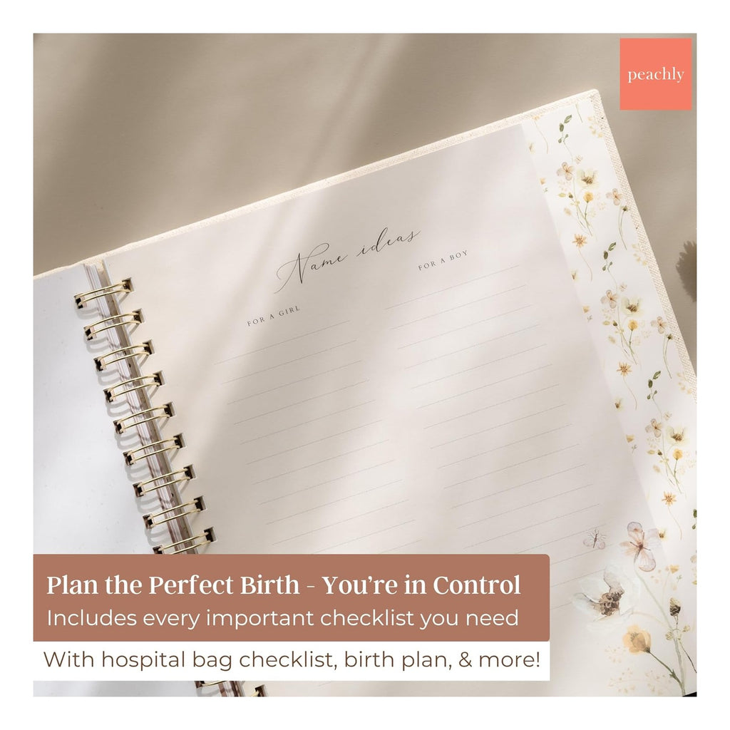 Pregnancy Journal - Linen Pregnancy Book to Capture Every Milestone - Pregnancy Must Haves - Baby Book Keepsake Pregnancy Journals For First Time Moms and Experienced Moms
