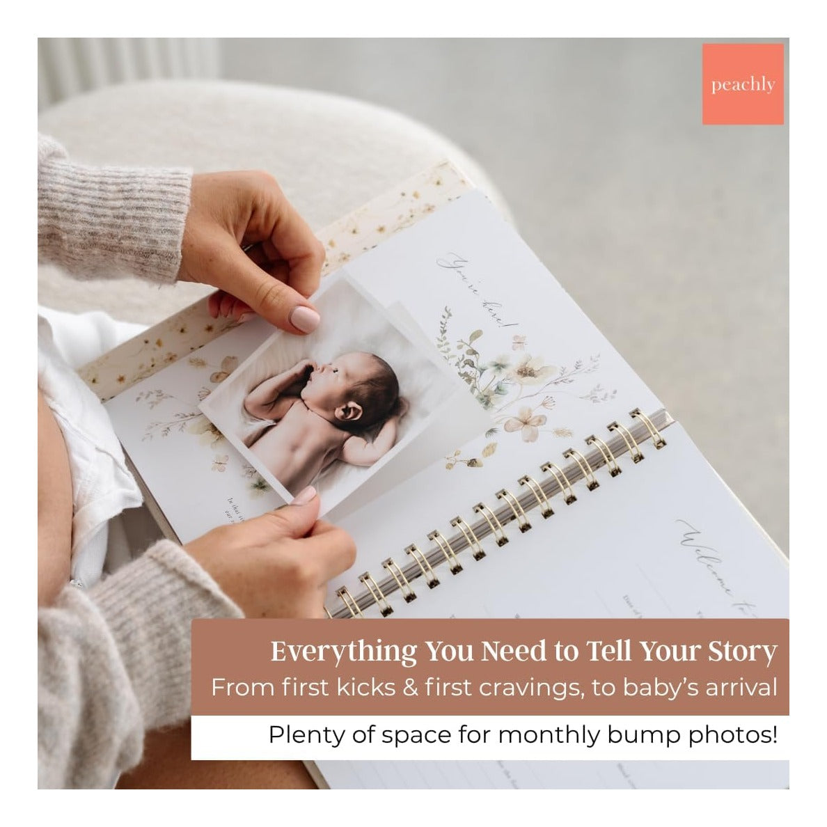 Pregnancy Journal - Linen Pregnancy Book to Capture Every Milestone - Pregnancy Must Haves - Baby Book Keepsake Pregnancy Journals For First Time Moms and Experienced Moms