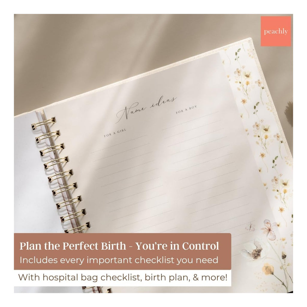 Pregnancy Journal - Linen Pregnancy Book to Capture Every Milestone - Pregnancy Must Haves - Baby Book Keepsake Pregnancy Journals For First Time Moms and Experienced Moms