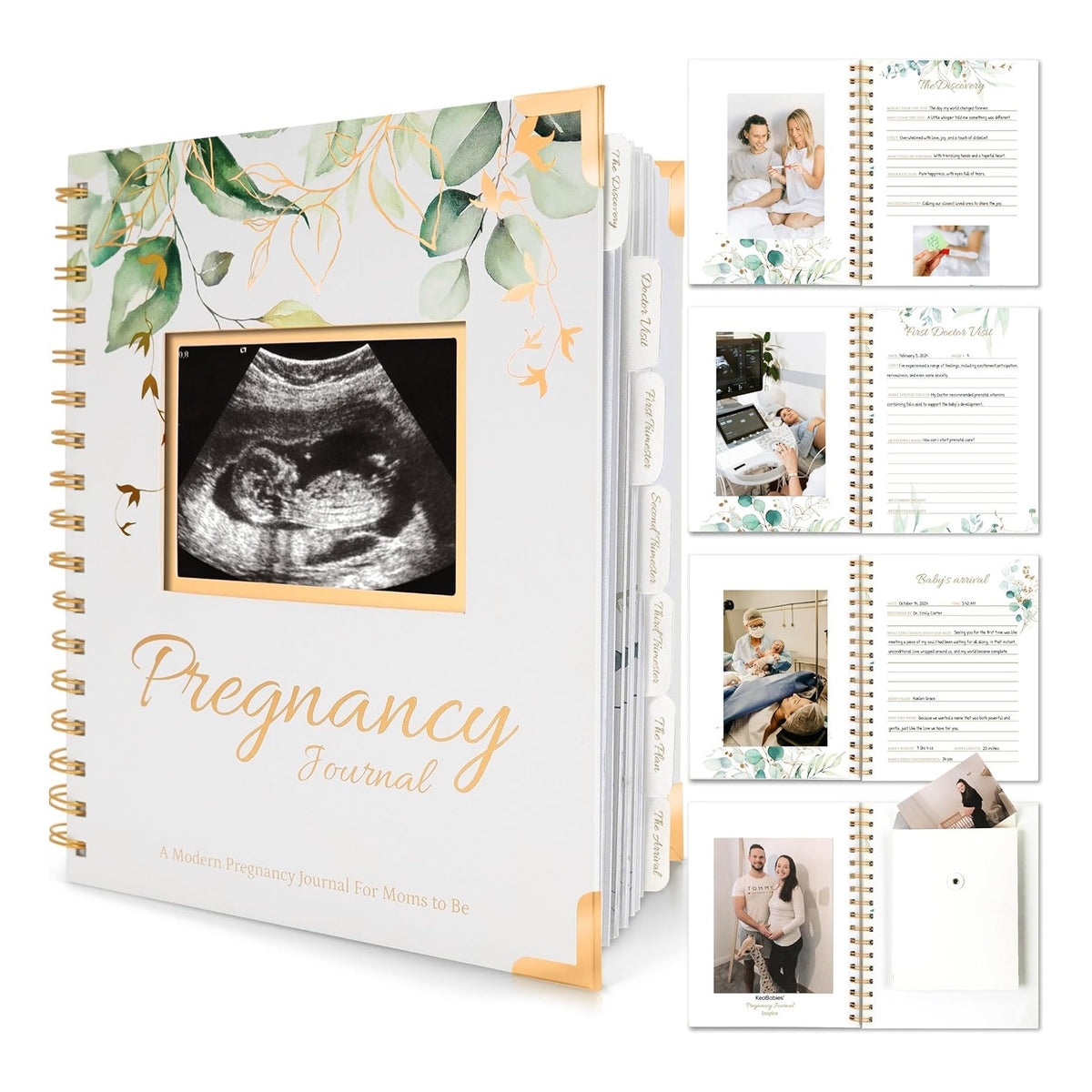 Pregnancy Journal for First Time Moms Gifts - 90 Pages Hardcover Pregnancy Memory Book, Beautiful & Cute Baby Book Keepsake, Ultrasound Baby Scrapbook, Mom To Be Gift