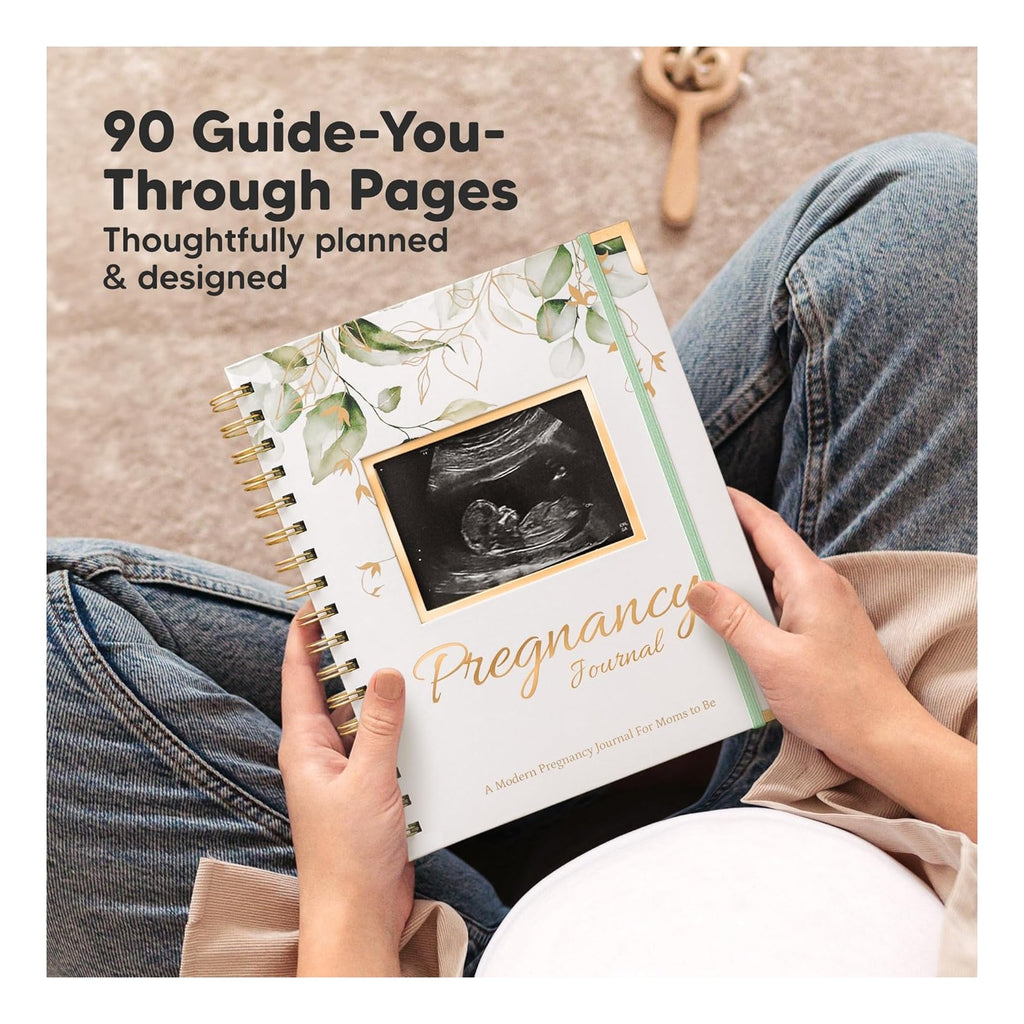 Pregnancy Journal for First Time Moms Gifts - 90 Pages Hardcover Pregnancy Memory Book, Beautiful & Cute Baby Book Keepsake, Ultrasound Baby Scrapbook, Mom To Be Gift