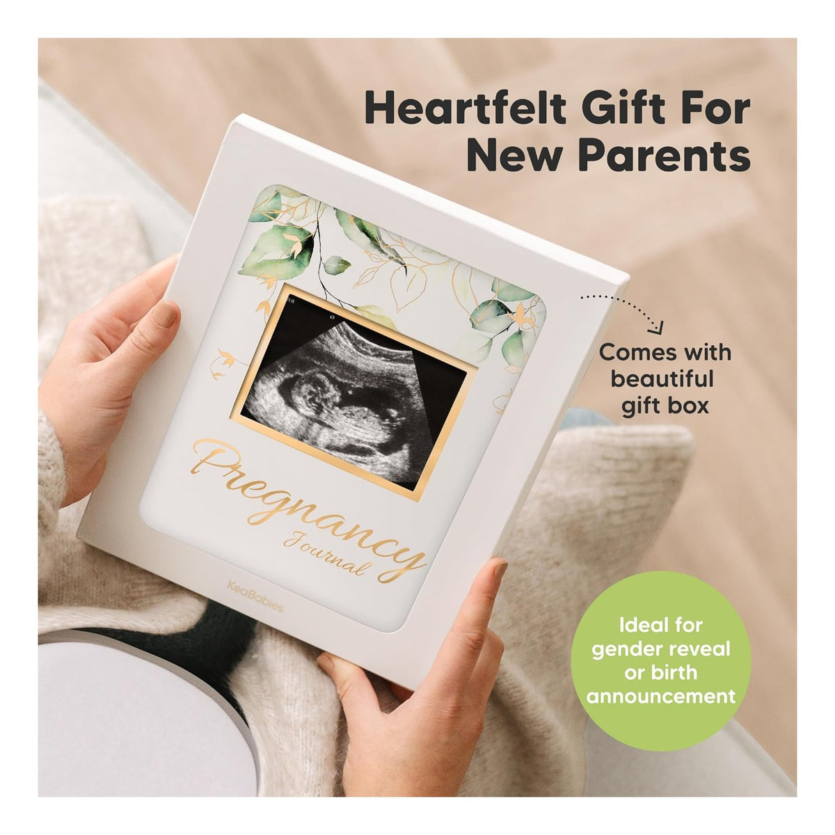 Pregnancy Journal for First Time Moms Gifts - 90 Pages Hardcover Pregnancy Memory Book, Beautiful & Cute Baby Book Keepsake, Ultrasound Baby Scrapbook, Mom To Be Gift