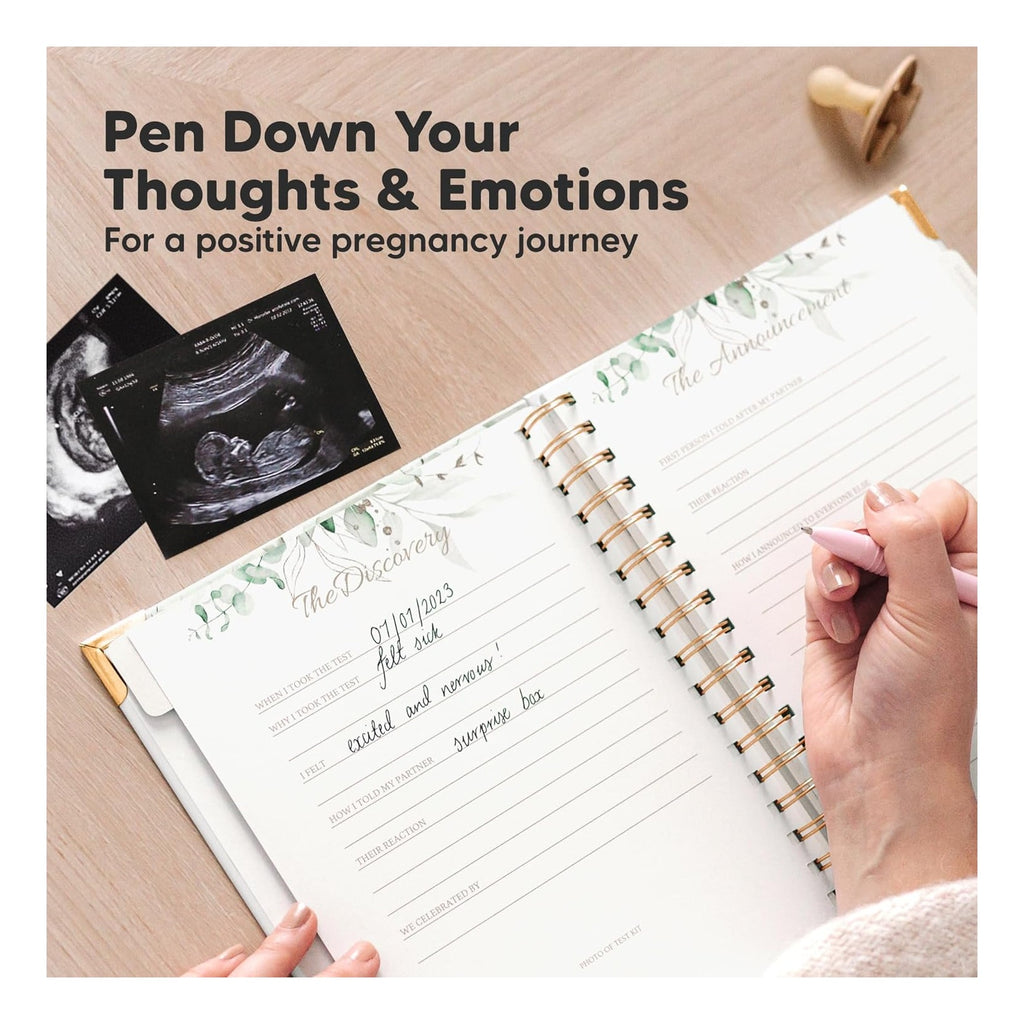 Pregnancy Journal for First Time Moms Gifts - 90 Pages Hardcover Pregnancy Memory Book, Beautiful & Cute Baby Book Keepsake, Ultrasound Baby Scrapbook, Mom To Be Gift