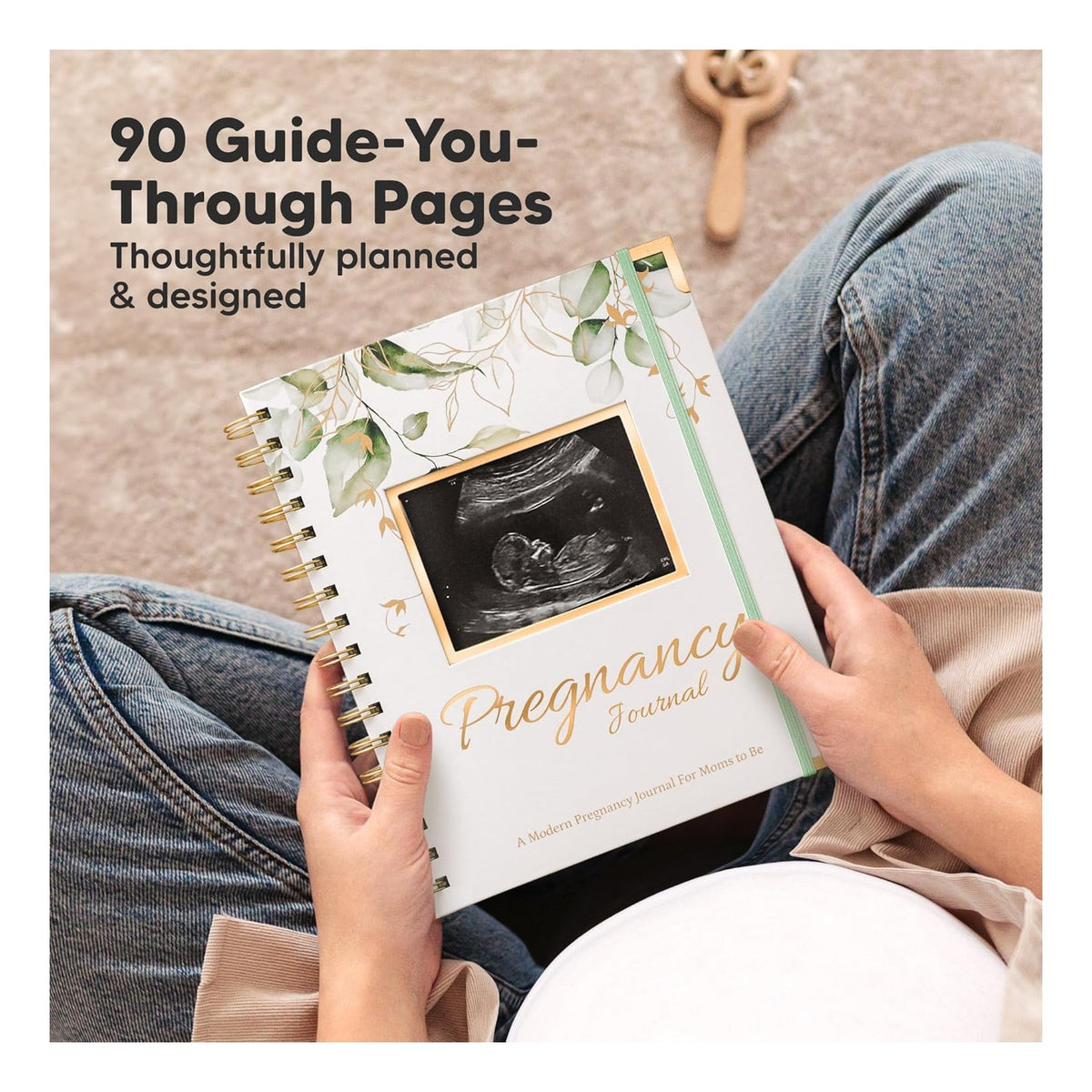 Pregnancy Journal for First Time Moms Gifts - 90 Pages Hardcover Pregnancy Memory Book, Beautiful & Cute Baby Book Keepsake, Ultrasound Baby Scrapbook, Mom To Be Gift