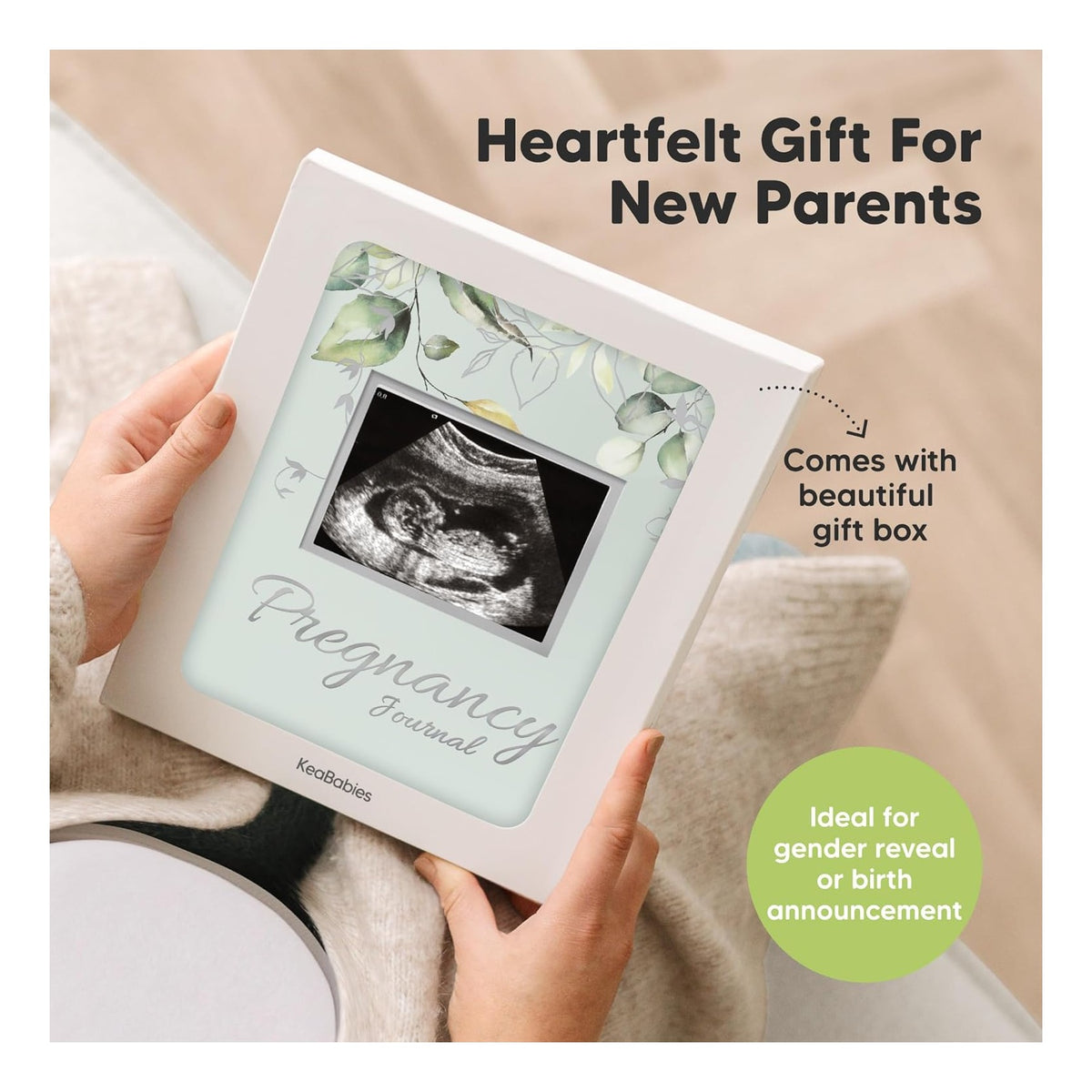 Pregnancy Journal for First Time Moms Gifts - 90 Pages Hardcover Pregnancy Memory Book, Beautiful & Cute Baby Book Keepsake, Ultrasound Baby Scrapbook, Mom To Be Gift