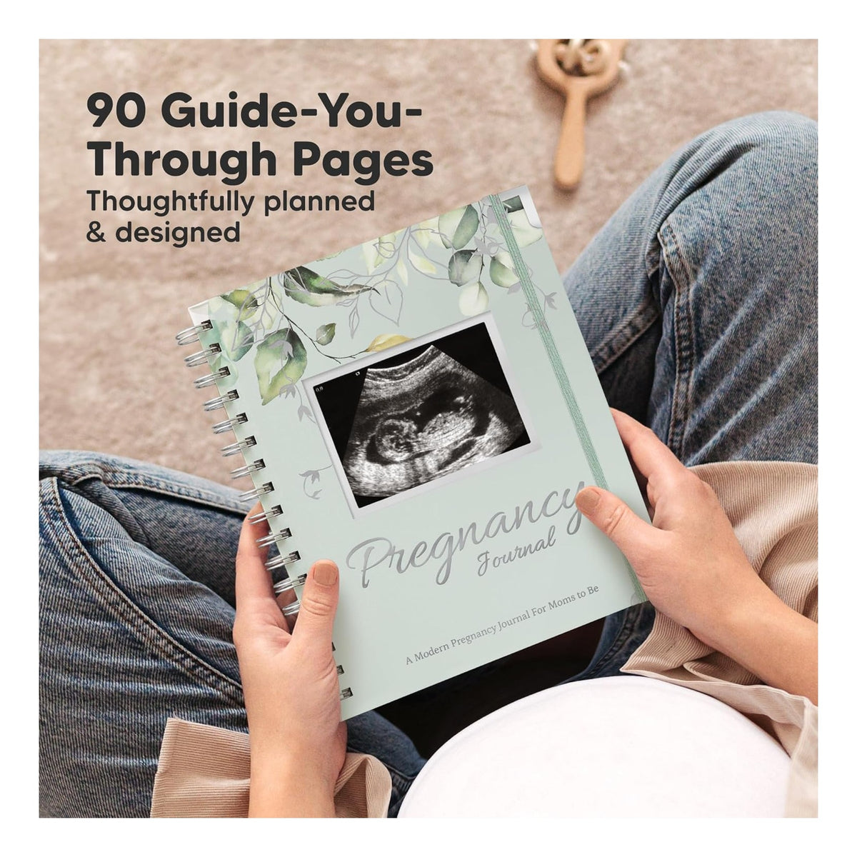 Pregnancy Journal for First Time Moms Gifts - 90 Pages Hardcover Pregnancy Memory Book, Beautiful & Cute Baby Book Keepsake, Ultrasound Baby Scrapbook, Mom To Be Gift