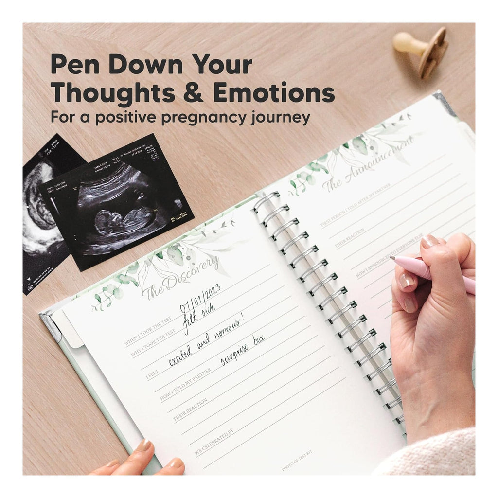 Pregnancy Journal for First Time Moms Gifts - 90 Pages Hardcover Pregnancy Memory Book, Beautiful & Cute Baby Book Keepsake, Ultrasound Baby Scrapbook, Mom To Be Gift
