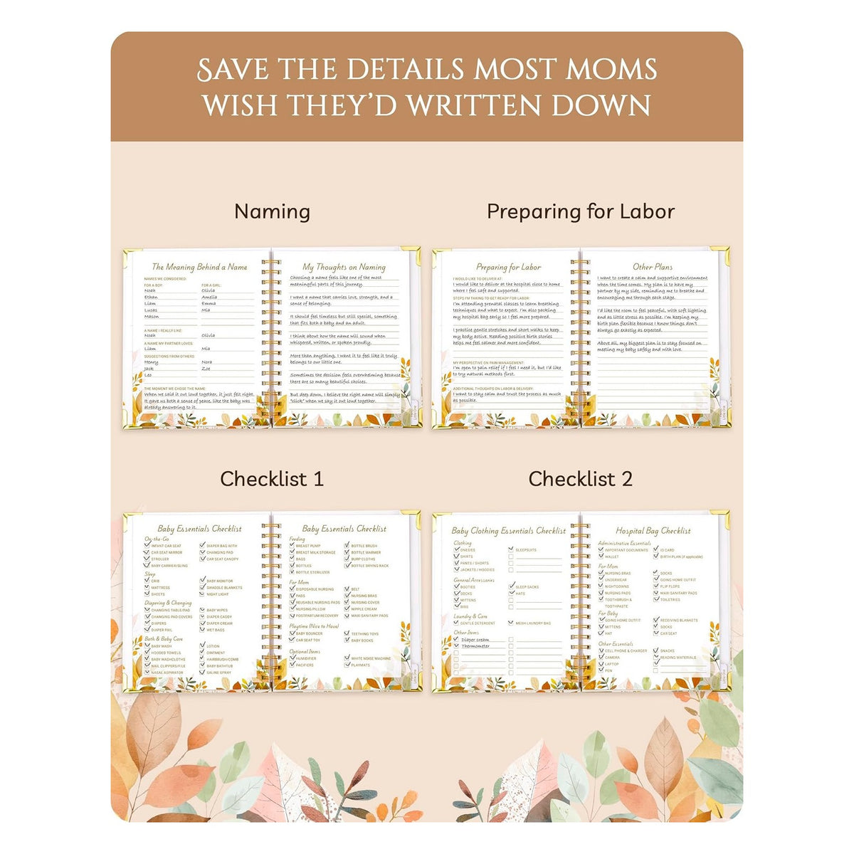 Pregnancy Journal – 82 Page Hardcover Memory Book for Expecting Moms | Beautiful & Thoughtful Mom to Be Gift, Pregnancy Book for First Time Moms, Ultrasound Baby Picture Pocket