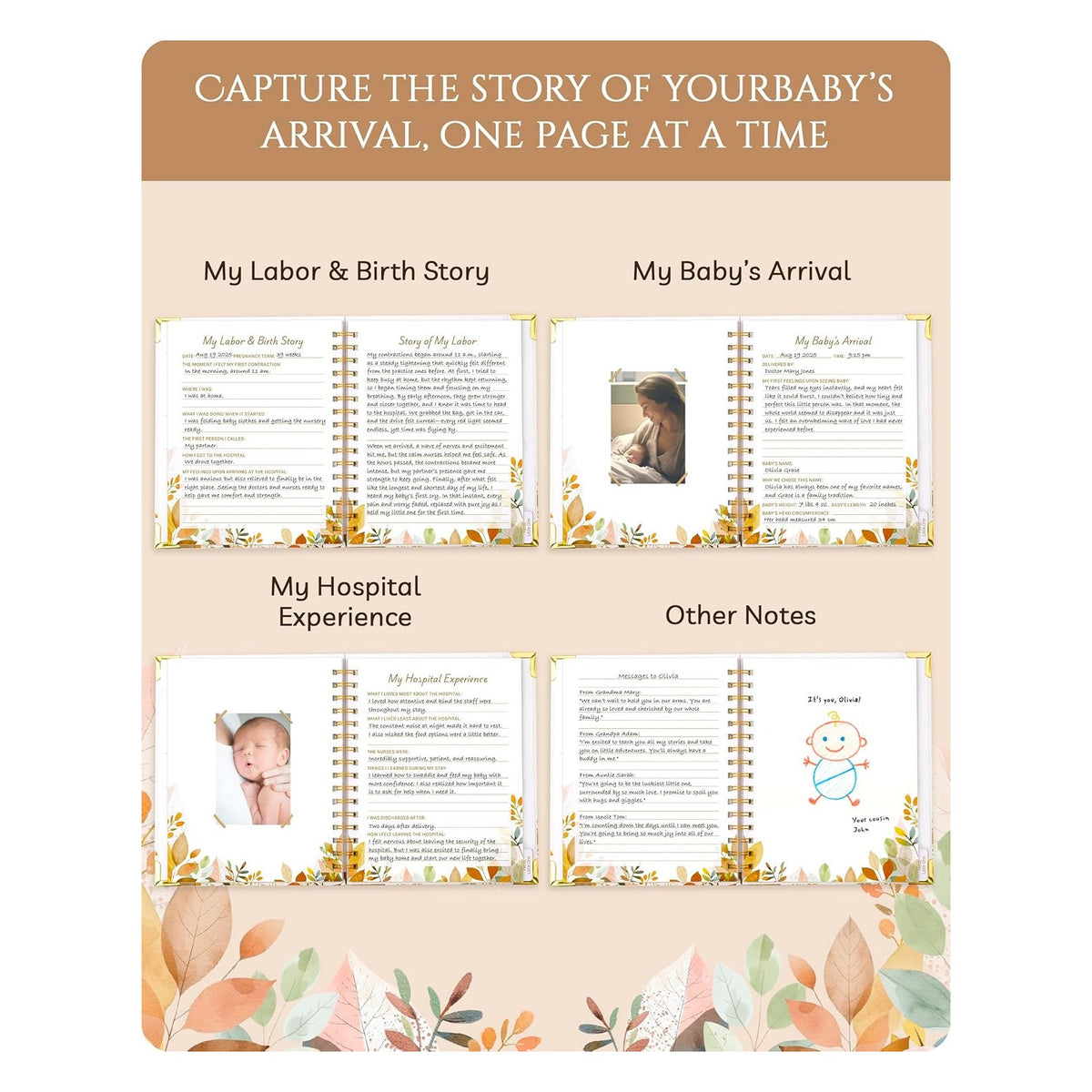 Pregnancy Journal – 82 Page Hardcover Memory Book for Expecting Moms | Beautiful & Thoughtful Mom to Be Gift, Pregnancy Book for First Time Moms, Ultrasound Baby Picture Pocket